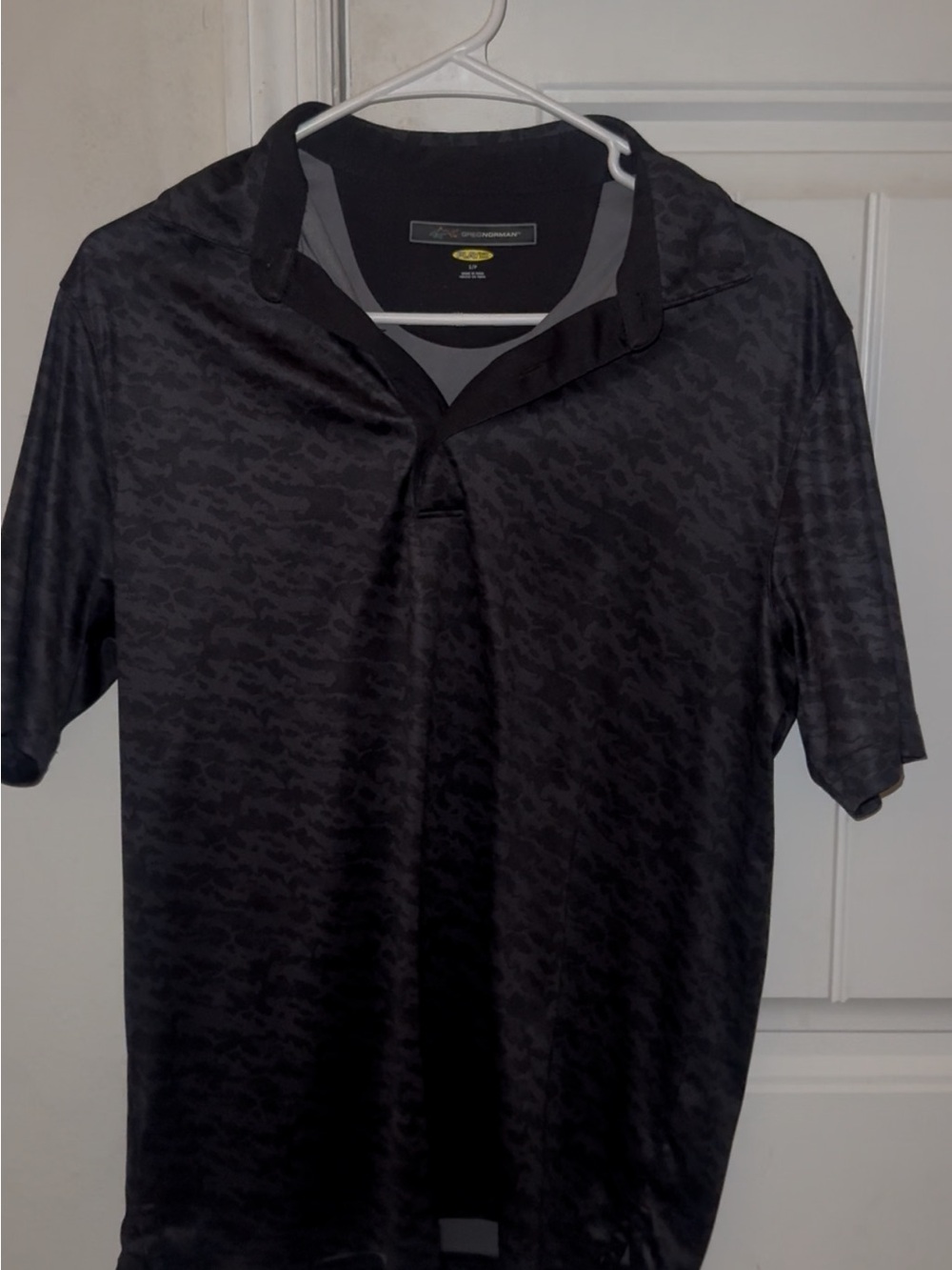 Greg Norman Collection Black Subtle Camo Performance Polo